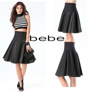 NWT BEBE high waist seam line glam couture skirt